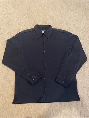 Kenneth Cole Men's Black Button-Up Dress Shirt
